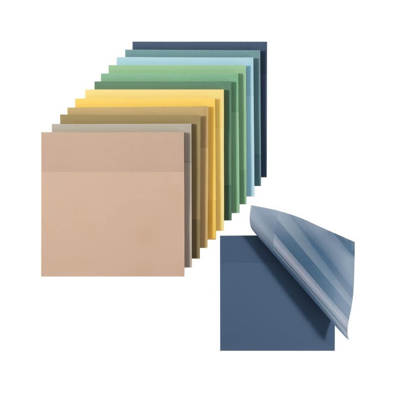 Mr. Pen- Transparent Sticky Notes, 3”x3”, Coastal Calm, 12 Pads,