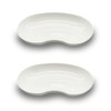 2 x Plastic Kidney Bowls, White, Reusable, Collection Tray, Food-Safe,