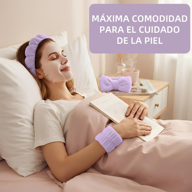 Set de 16 Piezas con Diademas Skincare para Mujer y