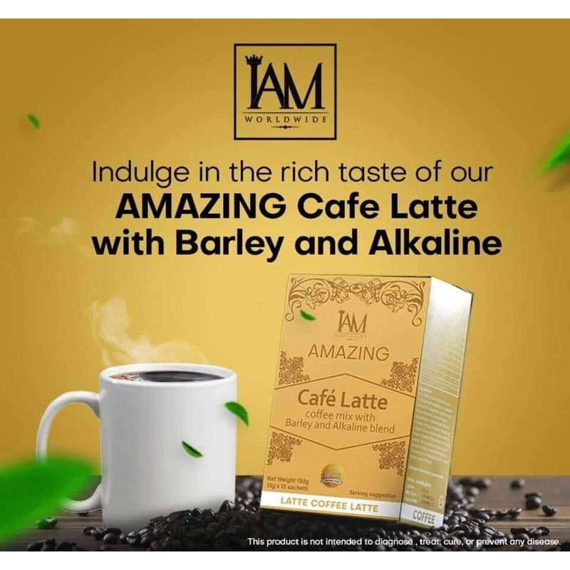 IAM cafe latte coffe mix with Alkaline Blend