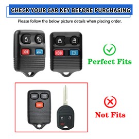 TOMALL for Ford Key Fob Cover with Keychain, 4 Buttons Soft TPU Key Fob Protector Compatible with Ford Expedition Explorer/Lincoln Aviator Navigator/Mercury Mountaineer Car Key Cover, White