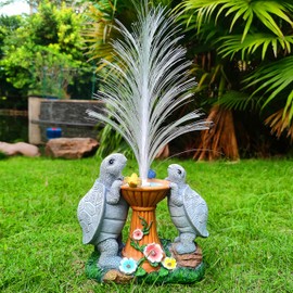 Yardancer Solar Turtle Garden Statues，LED Lights Outdoor with 7 Multi-Color Changing Modes Solar Garden Decor Yard Lights Outside Patio Lawn, Gifts for Mom Grandma Women Birthday