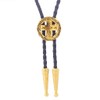 Jeilwiy Cross Bolo Tie for Men Indian Bolo Tie Gold