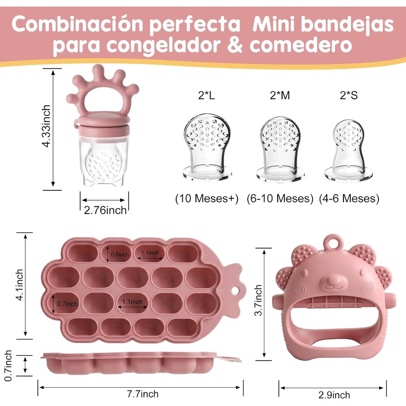 Guante de Dentición de Silicona para Bebés, Chupon para Frutas