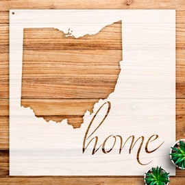 Ohio State Stencil Pattern for Wood Signs and Home Decor, Reusable Mylar Template, Ideal for Painting Pillows and pallets - Size A2 (16.5" x 16.5")