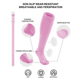 QBK 2T/3T/4T/5T Toddler Baseball Socks And Belt Youth Softball Tee Ball Combo Set for Boy Girl (1 Pairs of Socks & 1 Belt)(LIGHT PINK 2-4T)