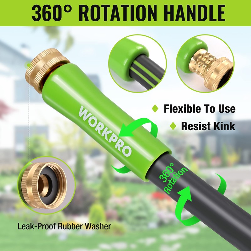 WORKPRO Garden Hose 5/8 IN x 10 FT, Heavy Duty,