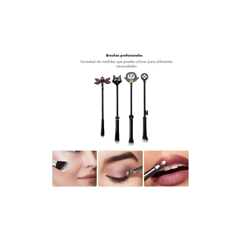 Set Brochas Coraline 4 Piezas Maquillaje