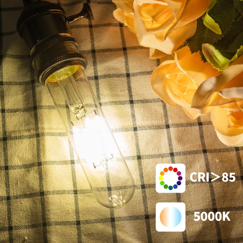 runquiz T10 Tubular Led Bulbs 60w Equivalent, Dimmable 5.25 Inch