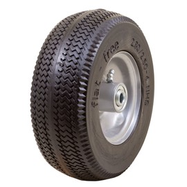 Marathon 00090 Flat-Free 2.80/2.50-4 Tire and Wheel Assembly, 3” Centered Hub, 3/4” Ball Bearings, Replacement Tire for Casters, Utility Carts and Other Equipment, Easy Install Assembly