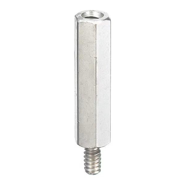 #4-40 Thread, 3/16 Hex x 15/16 Length, Brass Material, Zinc