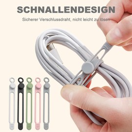 Organizador de cables de datos, organizador de gestión de bridas de silicona reutilizable actualizado, organizadores de cables elásticos para agrupar y sujetar cables, oficina, computadora, crucero