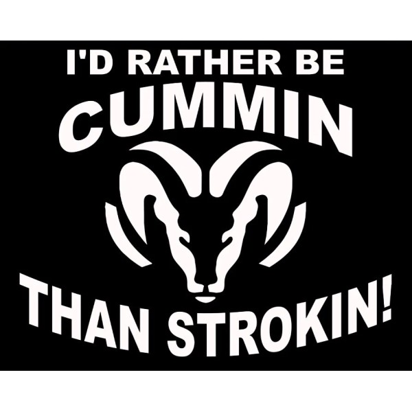 Egl Large I'd Rather be Cummin than Strokin decal sticker