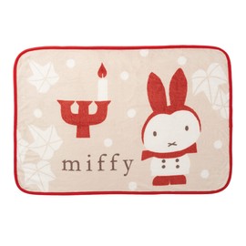Nishikawa FQ72185023 Miffy Blanket, Lightweight, 27.6 x 39.4 inches (70 x 100 cm), Washable, Snow Day, Beige