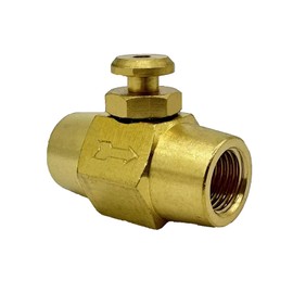 AOPANDA Brass 1/4" NPT Female Thread Push Button Check Valve Switch Shut-Off Valve Brass Button Valve 1/4 Inch x 1/4 Inch Female
