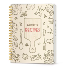LuBudingJoy Blank Recipe Notebook to Write in Your Own Recipes, Full Page Sprial Hardcover Personal Recipe Organise, Recipe Journal Hold 140 Recipes(Wood Color)