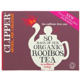 Clipper Organic Redbush Tea Bags | 80 Pure Caffeine Free Rooibos Tea Bags for Home or Office | Eco-Conscious Herbal Tea Bags | Natural, Unbleached, Compostable, Plant-Based & Biodegradable Teabags