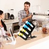 Angoily Coffee Lid Storage Organize: 4 Compartment Adjustable Cup and