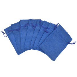 Bezall 20Pcs Small Burlap Bags, Linen Drawstring Gift Bags Jewelry Pouches Sacks for Christmas Wedding Party Favors and DIY Craft (Royal Blue, 3.9 x 5.5")