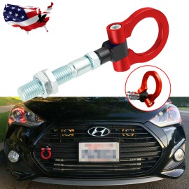 RYCK Sport Red Track Racing Style CNC Metal Tow Hook Ring For 12-17 Hyundai Veloster