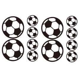 12Pcs Football Wall Decals for Kids, Inspirational Sports Stickers Removable DIY Art Soccer Mural Wallpaper Decor for Children Bedroom Living Room Nursery Home Decoration