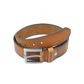 Red Bridge Men's Genuine Leather Belt Scratched Honeycomb, brown