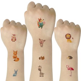 SIX VANKA (Pack of 10 Sheets) Animals Waterproof Temporary Tattoo Stickers for Kids Boys and Girls, Party Favors Decorations