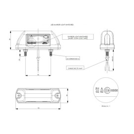 2 x 6 SMD LED White Red Side Light 12 V 24 V with E-mark Position Light Car Truck Car Lamp Light Set Universal