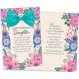 Chuck's Card-O-Rama - Daughter Birthday Card - Made in Chicago - Premium Paper, Envelope Included - 5" x 7.75" - Packaged in Extra Sturdy Mailer - 95210