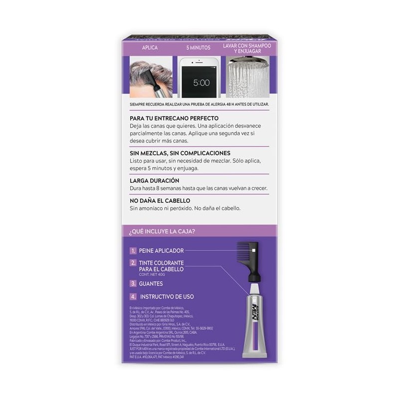 Just For Men Control Gradual, tinte para Canas ,Castaño Oscuro