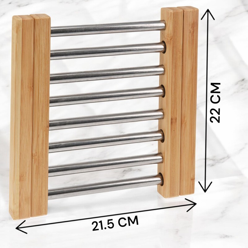 MIK funshopping Organic Bamboo Trivet for Kitchen, Dining Table, Garden