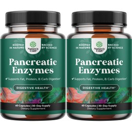 Natures Craft- “Enzimas Digestivas Pancreatina para la Salud Digestiva Enzimas Pancreáticas para Humanos con Carbohidratos Grasas y