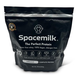 Spacemilk Single Cell Vegan Protein Powder Unflavored, Pure One Ingredient, No Allergens, Gluten Free, Dairy Free, Keto, & Non-GMO