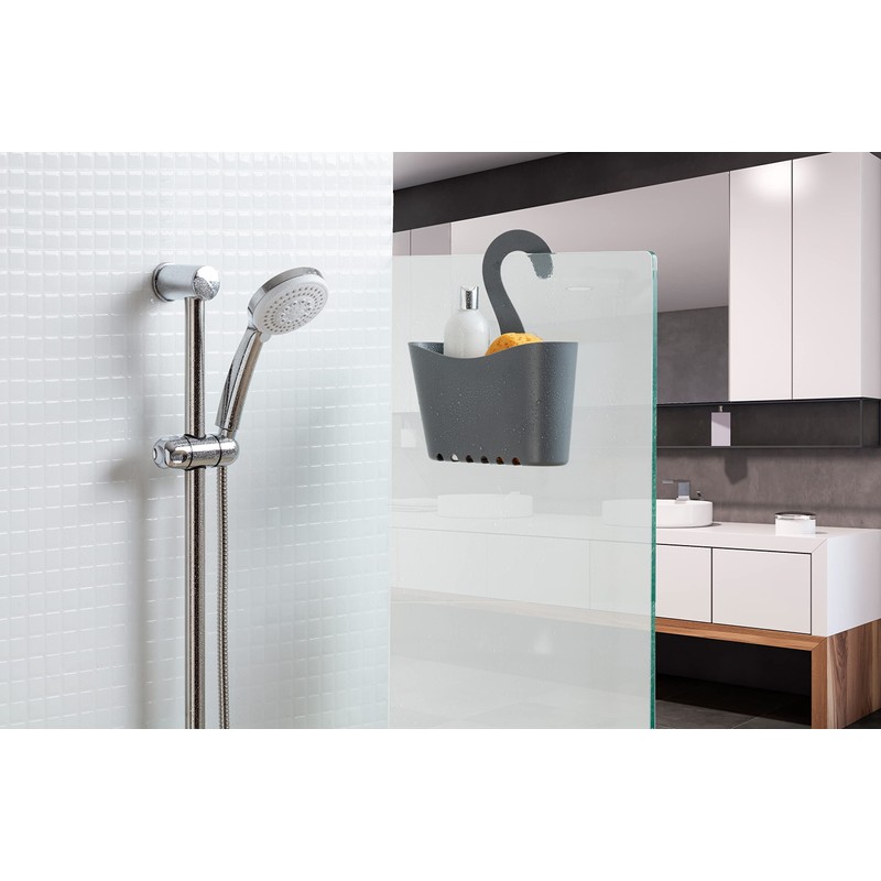 TATAY Shower Basket with Hooks, Polypropylene, Multi-Function Basket, Allows You