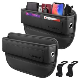 Car Seat Gap Filler 2 pack Car Gap Filler Seat Organizer Front Seat Leather Car Accessories for Women Men, Car Essentials for SUV Truck, Adjustable Seat Gap Filler Organizer for Phones, Keys, Cards