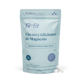 B-FIT B Citrato y Glicinato de Magnesio - Magnesio Complex - 220 Cápsulas Suministro para 2 Meses - Alta Biodisponibilidad - Sin Aditivos - Distintivo