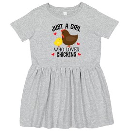 inktastic Just a Girl Who Loves Chickens Toddler Dress 3T Heather Grey 3cfa9