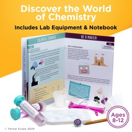 Yellow Scope Science Kit for Kids, Acid, Base & pH Kit for Girls and Boys, Cabbage Chemistry, STEM Learning Color Changing Experiment, Kids Ages 8-12