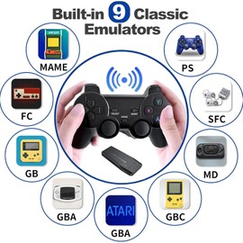 Wireless Retro Game Console, Nostalgia Stick Game Handheld Game Console with 20,000+ Games Built in and 9 Emulators Plug and Play Video Games for Tv