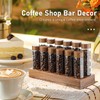 Coffee Bean Storage Tubes with Walnut Wood Stand Lid Glass