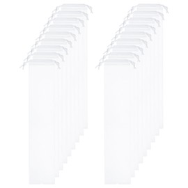 sourcing map 18pcs Umbrella Bags 25.2"x4.3" Wet Umbrella Sleeve Cover Reusable Folding Umbrella Storage Bag with Drawstring for Folding Travel Umbrellas, White