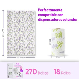 GUACHI Packung mit 18 Rollen, Packung mit 18 Beuteln, für Hundeabfälle, biologisch abbaubar, robust und nachhaltig, ideale Größe 33 x 23 cm, schwarz, perfekt für jedes Wetter