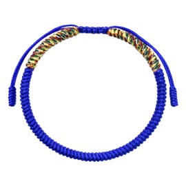 LAMIBEE Royal Blue Mix Multicolor Bracelet, Blue Friendship Bracelet, Braided Rope Thread Knot, Lucky And Protection Surfer String Bracelet, Wrist Wrap Bracelet for Women Men (Blue Mix Multicolor)