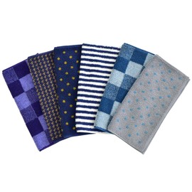ORI365 Imabari Towel Hand Towel, Set of 6, Handkerchief, Water Absorbent, 100% Cotton, Made in Japan, 9.8 x 9.8 inches (25 x 25 cm), Towel Handkerchief (Set of 6)
