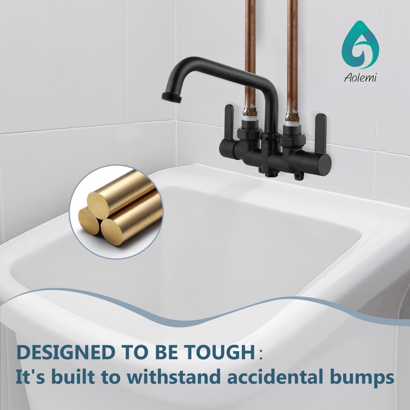 Aolemi Laundry Utility Sink Faucet Wall Mounted Laundry Tub Faucet