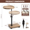 PPAMAPIC C Shaped End Table Adjustable Height, 360°Swivel TV Tray