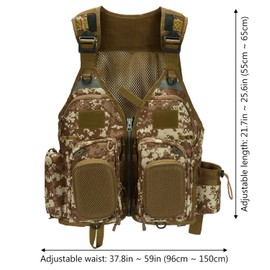 BASSDASH Fly Fishing Vest Multi Pocket Waistcoat Adjustable Size Gifts for Men Women