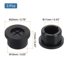 uxcell 3 Pcs Cable Cord Grommet, 5/8" Inch (16mm) Desk Grommet Flexible Rubber Grommets Wire Hole Cover Pass Through for Office Computer Desk Wire Organizer, Black