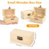 10Pcs Small Wooden Box for Craft: Treasure Chest Unfinished Wood
