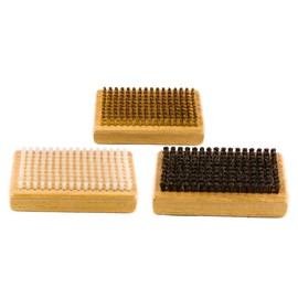 Ieron 3pcs Ski Snowboard Wax Brush Set Cleaning Brushes for Ski Snowboard Maintenance Nylon Brass Horse Hair Ski Waxing Brush Kit for Snowboarders and Ski Enthusiasts